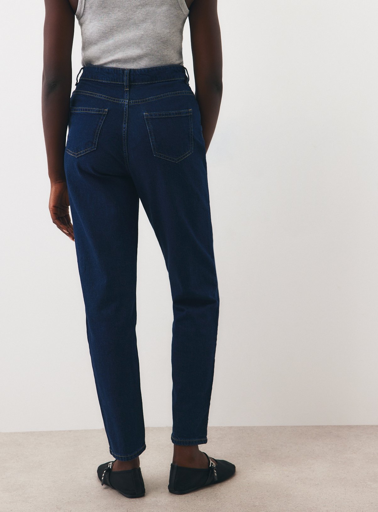 Dark Denim Cotton Blend Mom Jeans 10R - Image 4 thumbnail